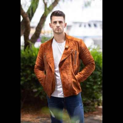 Stylist Fashion leather jacket for men. available either in sheep skin leather or Swede leather (Choice Is yours) 
